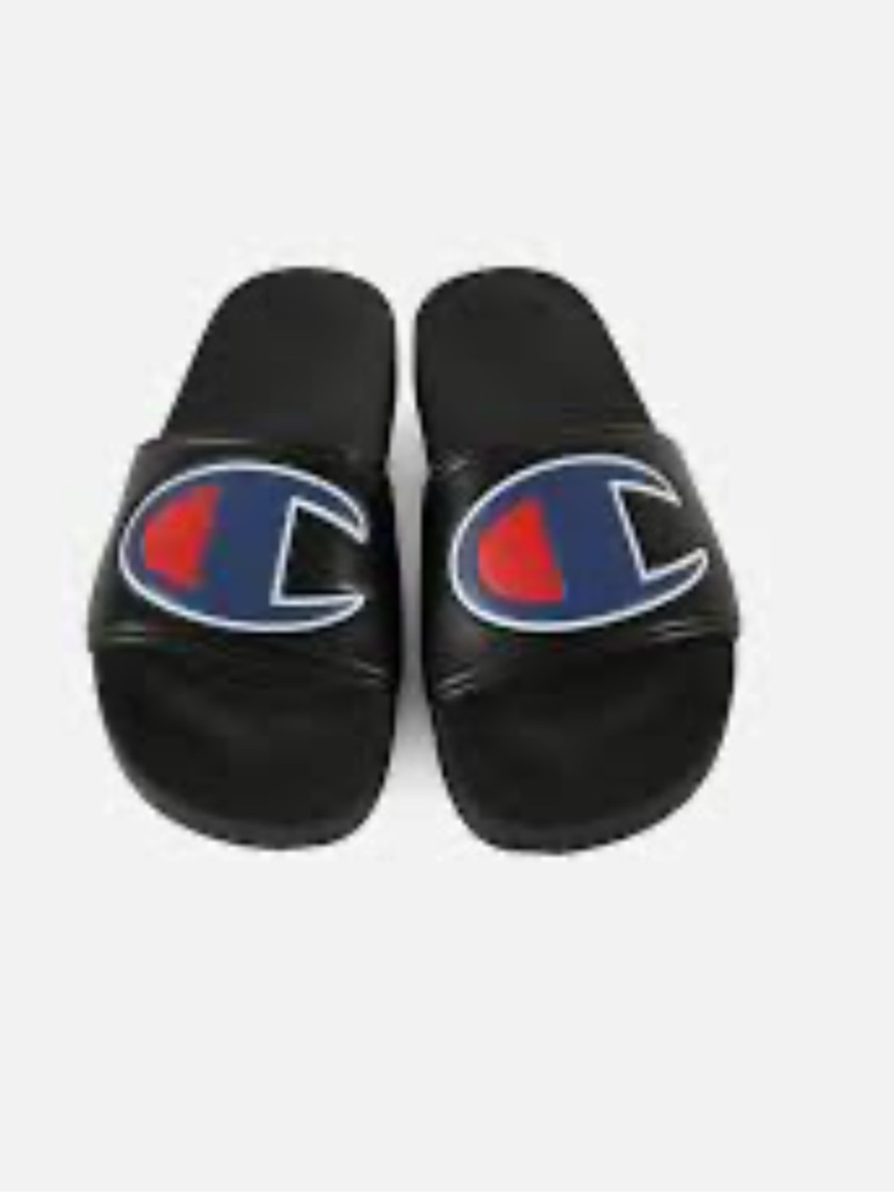Champion Black Slide Sandals with Blue & Red Logo Size usa 2/ 33,5/ 21 sm